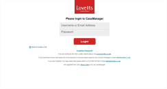 Desktop Screenshot of casemanager.lovetts.co.uk