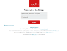 Tablet Screenshot of casemanager.lovetts.co.uk